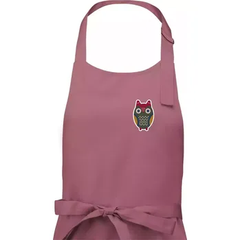 Kuchyňská zástěra Folklor na prsu sova - Pánská zástěra na vaření - Univerzální velikost ( Starorůžová )