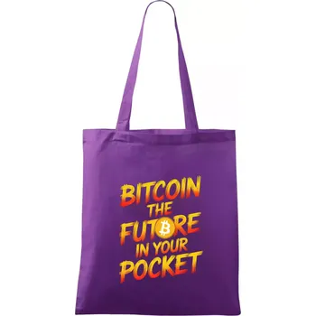 Bitcoin the future in your pocket - Taška bavlněná - 42 x 38 cm ( Fialová )