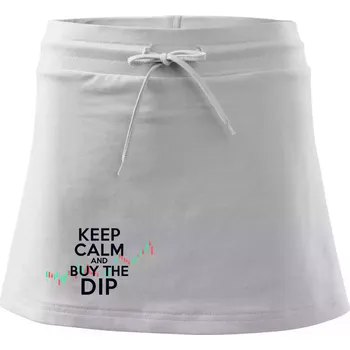 Dámská sukně Zeleno červený graf Keep Calm and Buy the Dip - Sportovní sukně - two in one - L ( Bílá )