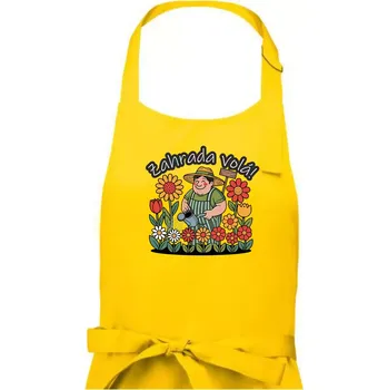 Kuchyňská zástěra Zahrada volá - zahradník a slunečnice - Pánská zástěra na vaření - Univerzální velikost ( Žlutá )