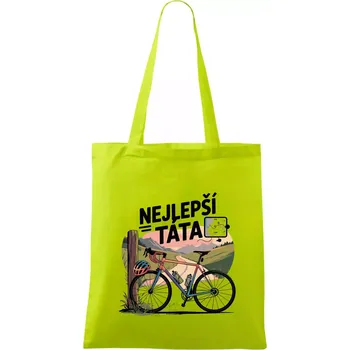 Nejlepší táta - cyklista - Taška bavlněná - 42 x 38 cm ( Limetková )
