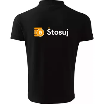 Pánská košile Štosuj - Logo na prsou - Polokošile pánská Pique Polo 203 - 4XL ( Černá )
