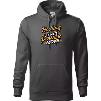 Pánská mikina HODLing is the ultimate power move - Mikina pánská Cape s kapucí - 5XL ( Ocelově šedá )