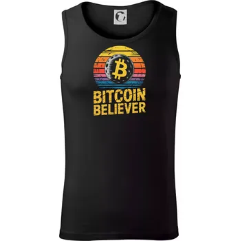 Bitcoin Believer Vintage retro sunset - Tílko pánské Core - M ( Černá )