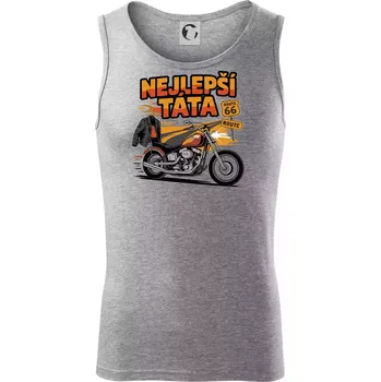 Nejlepší táta - motorka - chopper - Tílko pánské Core - 2XL ( Tmavě šedý melír )