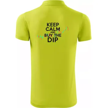 Pánská košile Zeleno červený graf Keep Calm and Buy the Dip - Polokošile Victory sportovní (dresovina) - S ( Limetková )
