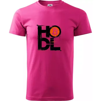 Pánská móda Hodl velký nápis a logo BTC - Klasické pánské triko vyšší gramáže - S ( Purpurová )