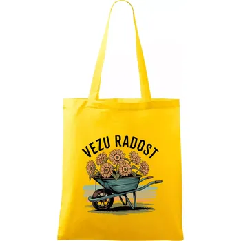 Vezu radost - kolečko - Taška bavlněná - 42 x 38 cm ( Žlutá )