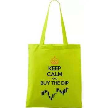 Keep Calm and Buy the Dip - koruna a graf - Taška bavlněná - 42 x 38 cm ( Limetková )
