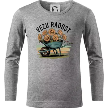 Chlapecké tričko Vezu radost - kolečko - Triko dětské Long Sleeve - 122 cm/6 let ( Tmavě šedý melír )