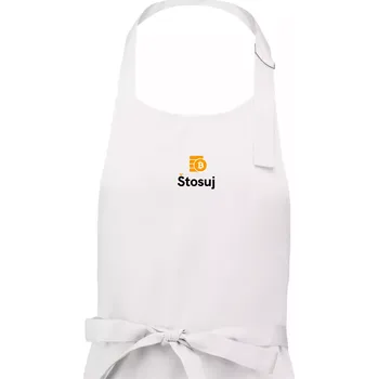 Kuchyňská zástěra Stosuj - logo čtvercové - Pánská zástěra na vaření - Univerzální velikost ( Bílá )