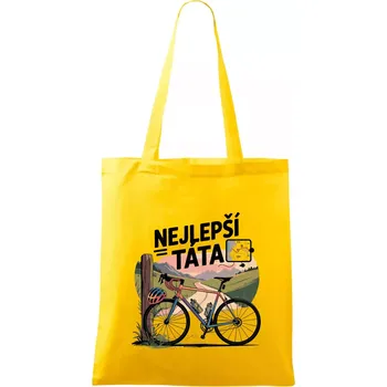 Nejlepší táta - cyklista - Taška bavlněná - 42 x 38 cm ( Žlutá )
