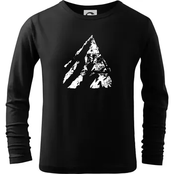 Chlapecké tričko Horolezec - bílá hora - Triko dětské Long Sleeve - 122 cm/6 let ( Černá )