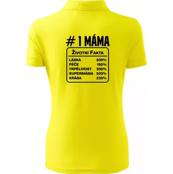 Životní fakta - máma - Polokošile dámská Pique Polo - S ( Citrónová )