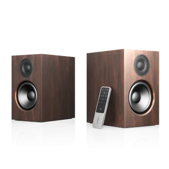Audio Pro A28 Walnut (Aktivní regálové reproduktory, Připojení zvuku přes HDMI ARC, optický vstup, BT 5.0 Aptx, poslech internetových rádií, Spotify)
