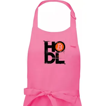 Kuchyňská zástěra Hodl velký nápis a logo BTC - Pánská zástěra na vaření - Univerzální velikost ( Růžová )