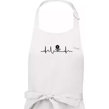 Kuchyňská zástěra EKG zahrada - kytka - Pánská zástěra na vaření - Univerzální velikost ( Bílá )