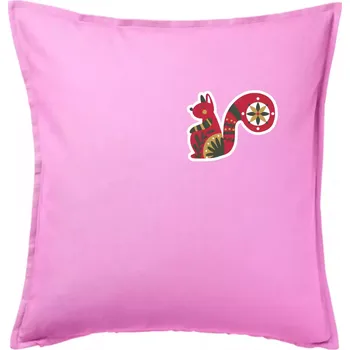 Polštář Folklor na prsu veverka - Polštář 50x50 - 50x50 - Pouze potah ( Růžová )