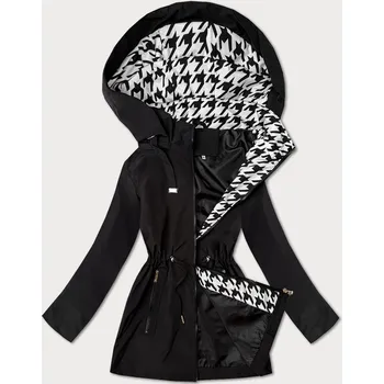 Tenká černá dámská plus size bunda s ozdobnou podšívkou J Style (16M9258-392) odstíny černé 50