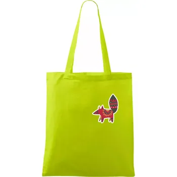 Folklor na prsu liška - Taška bavlněná - 42 x 38 cm ( Limetková )