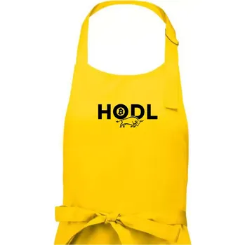 Kuchyňská zástěra Hodl, nápis a býk - Dámská zástěra na vaření - Univerzální velikost ( Žlutá )