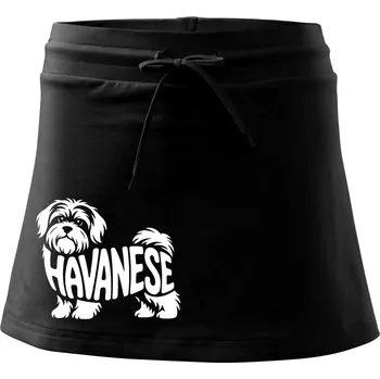 Dámská sukně Havanese nápis v těle - Sportovní sukně - two in one - XS ( Černá )