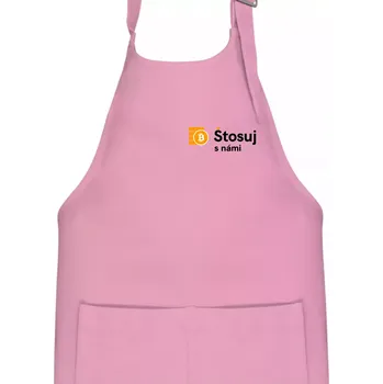 Kuchyňská zástěra Štosuj s námi - logo na prsu - Dětská zástěra na vaření - Univerzální velikost ( Růžová )