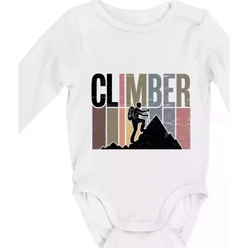 Climber - pruhy barevné - Body kojenecké s dlouhým rukávem - Dlouhý r. do 3 měs ( Bílá )