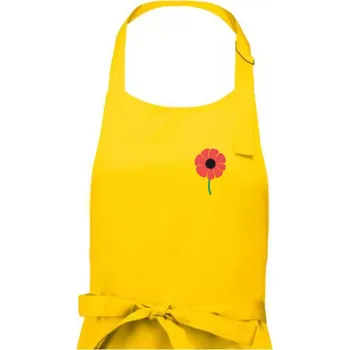 Kuchyňská zástěra Vlčí mák ikonka na prsu - Pánská zástěra na vaření - Univerzální velikost ( Žlutá )