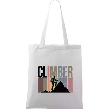 Climber - pruhy barevné - Taška bavlněná - 42 x 38 cm ( Bílá )