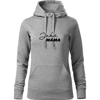 Dámská mikina Jaká máma - taková dcera psací - Mikina dámská Cape s kapucí - L ( Tmavě šedý melír )
