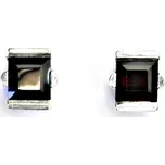 Zlaté náušnice,přírodní granát, bílé i žluté zlato - VE 16