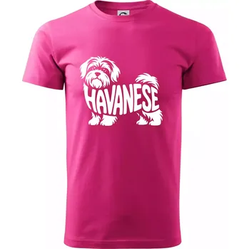 Pánská móda Havanese nápis v těle - Klasické pánské triko vyšší gramáže - 2XL ( Purpurová )