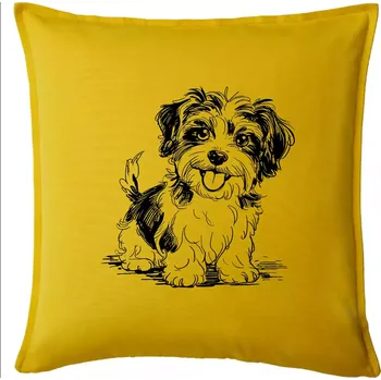 Polštář Havanský psík skica - Polštář 50x50 - 50x50 - Pouze potah ( Žlutá )