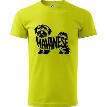 Pánské tričko Havanese nápis v těle - Klasické pánské triko vyšší gramáže - XS ( Limetková )