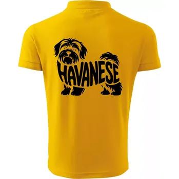 Pánská košile Havanese nápis v těle - Polokošile pánská Pique Polo 203 - S ( Žlutá )