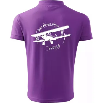 Pánská košile Still Plays With Planes - Polokošile pánská Pique Polo 203 - S ( Fialová )