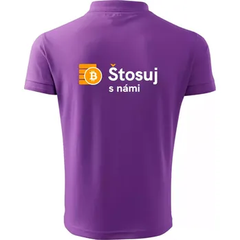 Pánská košile Štosuj s námi - logo velké - Polokošile pánská Pique Polo 203 - 3XL ( Fialová )
