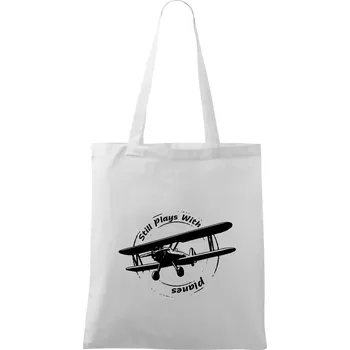 Still Plays With Planes - Taška bavlněná - 42 x 38 cm ( Bílá )