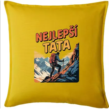 Polštář Nejlepší táta - horolezec - Polštář 50x50 - 50x50 - Pouze potah ( Žlutá )