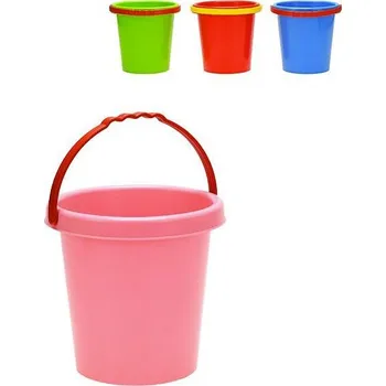 Hračka na písek Kbelík dětský 14cm jednobarevný na písek 4 barvy plast