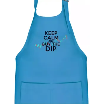 Kuchyňská zástěra Zeleno červený graf Keep Calm and Buy the Dip - Dětská zástěra na vaření - Univerzální velikost ( Světlý tyrkys )