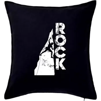 Polštář Rock - bílá skála - Polštář 50x50 - 50x50 - Včetně výplně ( Černá )