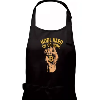 Kuchyňská zástěra Ruka HODL Hard or Go Home - Dámská zástěra na vaření - Univerzální velikost ( Černá )