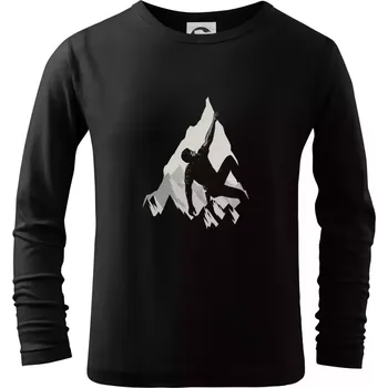 Chlapecké tričko Horolezec v noci - Triko dětské Long Sleeve - 146 cm/10 let ( Černá )