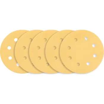 Brusný papír Graphite Brusný papír se suchým zipem 180 mm, K180, 5 ks, s 8 otvory pro brusku 59G263 54H024