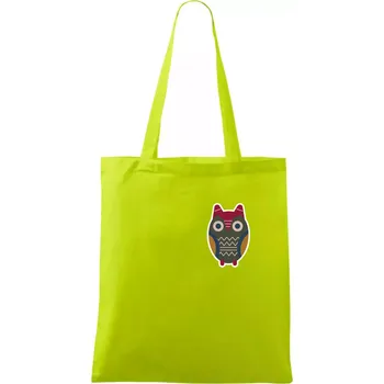 Folklor na prsu sova - Taška bavlněná - 42 x 38 cm ( Limetková )