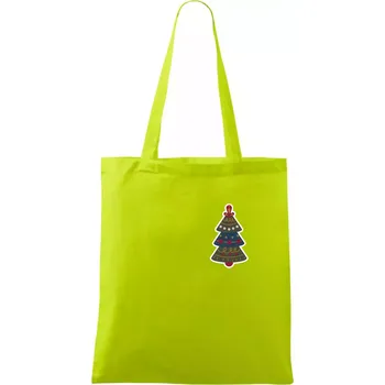 Folklor na prsu vánoční stromek - Taška bavlněná - 42 x 38 cm ( Limetková )