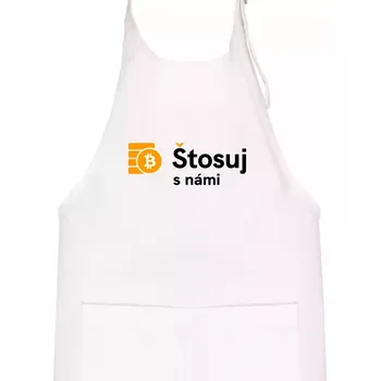 Kuchyňská zástěra Štosuj s námi - logo velké - Dětská zástěra na vaření - Univerzální velikost ( Bílá )