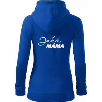 Dámská mikina Jaká máma - taková dcera psací - Dámská mikina trendy zipper s kapucí - XL ( Královská modrá )